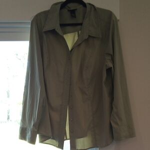 Olive Green Button-Up Shirt